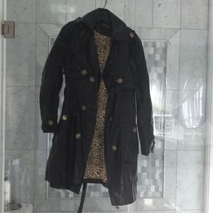 Raincoat cheetah print inside